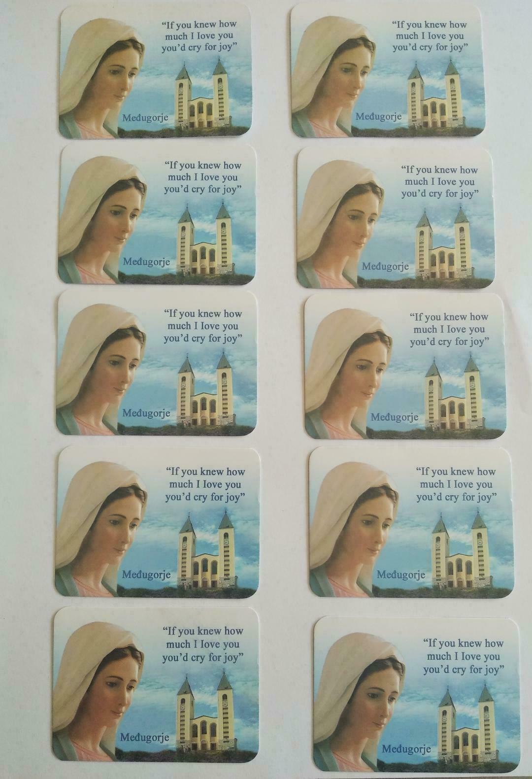 Medjugorje Holy Card 20 pcs Our Lady Virgin Mary  Mother of God Medjugorje