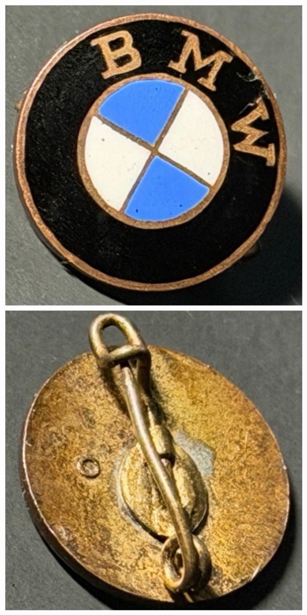 Vintage 1930s-1940s BMW Enamel Lapel Pin Badge - Steinhauer & Lück Maker Marked