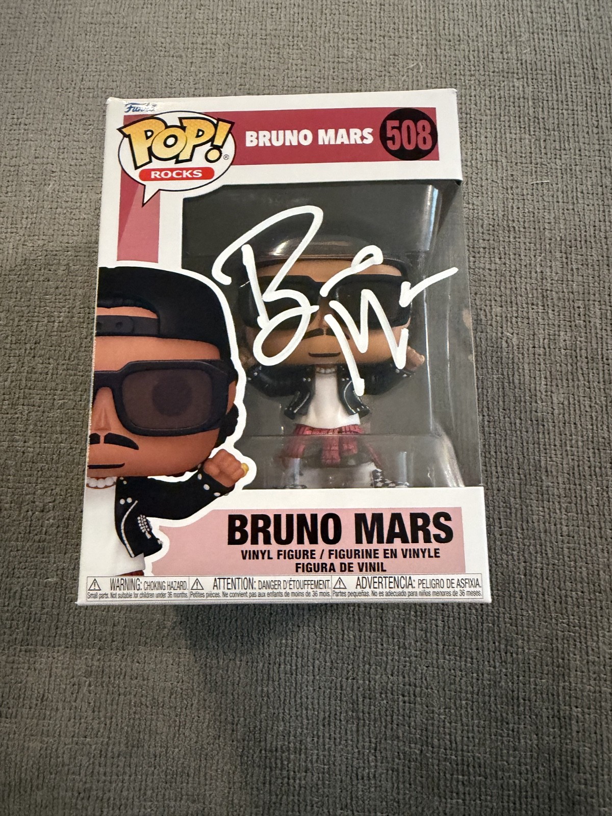 Bruno Mars Hand Signed Funko Pop #508 Rocks APT Authenticated w/COA Bruno Mars Hand Signed Funko Pop #508 Rocks APT Authenticated w/COA