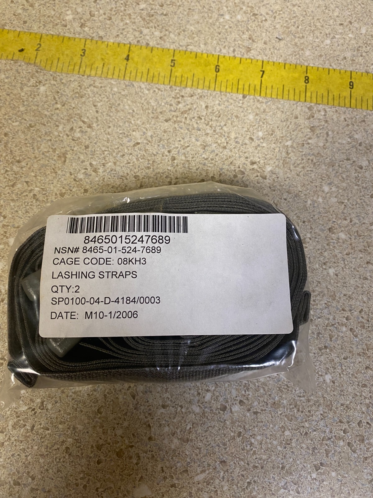 Lot of 2 pks., New Foliage Lashing Straps. NSN # 8465-01-524-7689 Lot of 2 pks., New Foliage Lashing Straps. NSN # 8465-01-524-7689