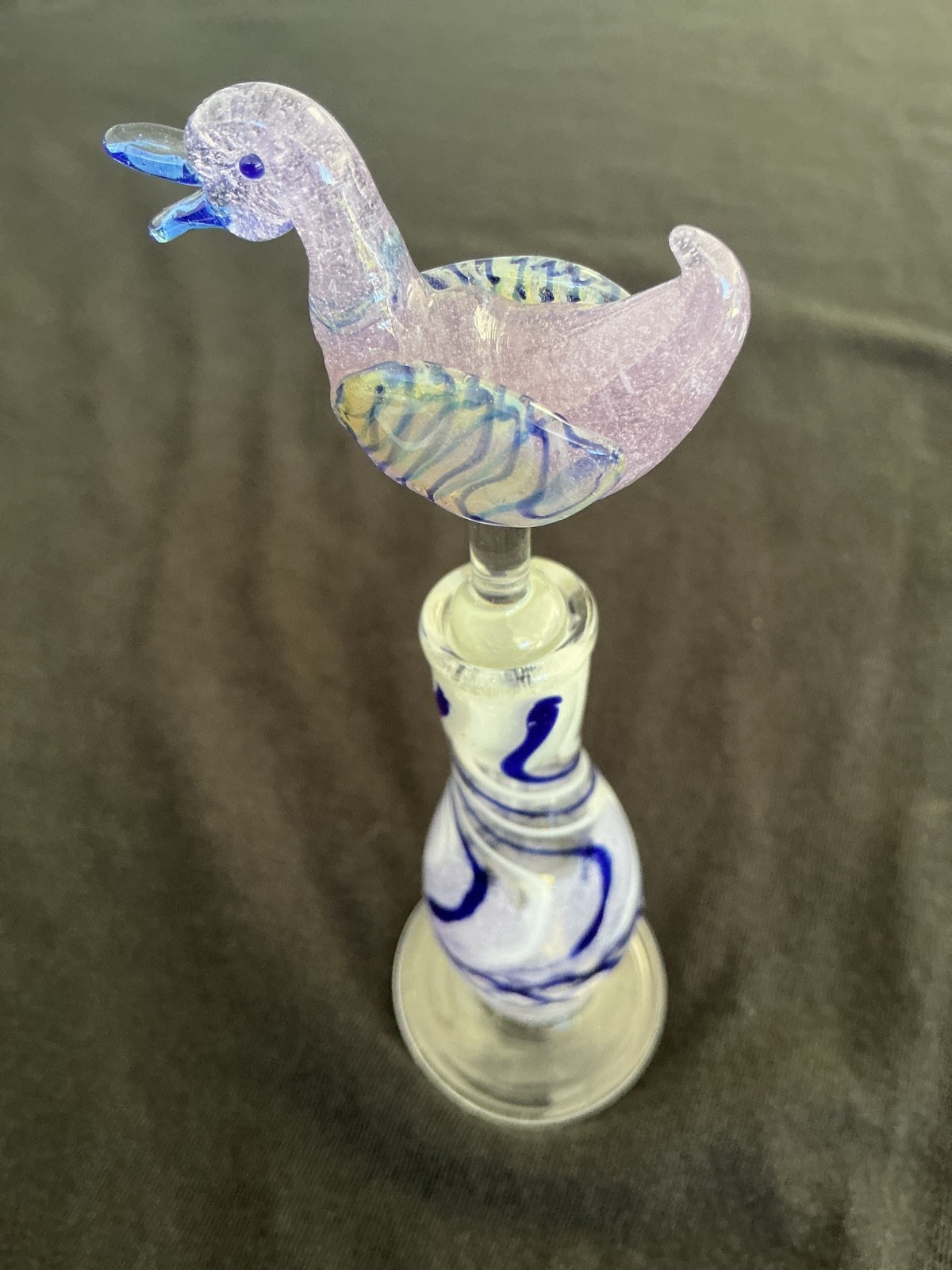 Vintage Robert Rostick 1995 Hand-Blown Art Glass Perfume Bottle - Signed
