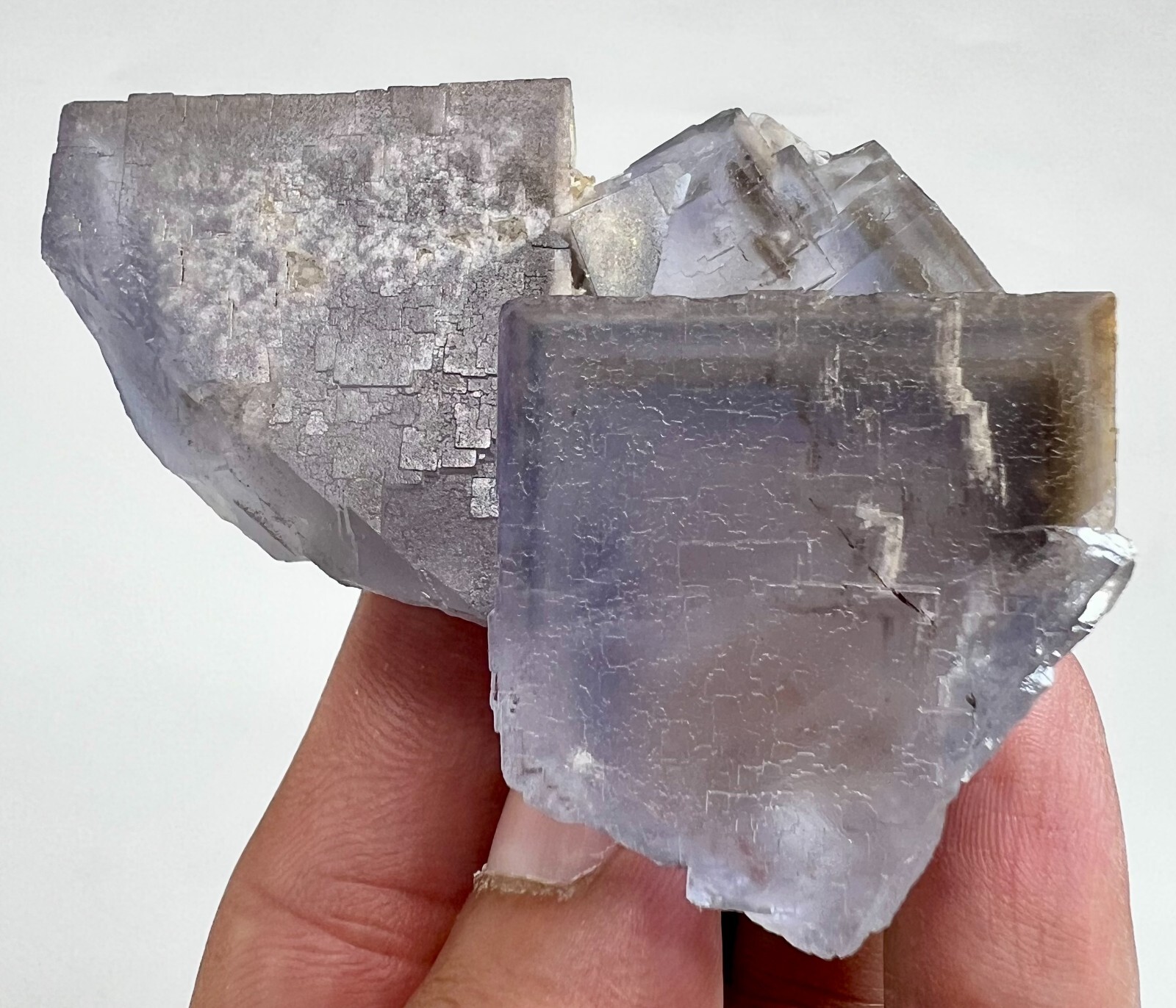 136 Gm Gorgeous Natural Rare Cubic Phantom Fluorite Specimen~Pak