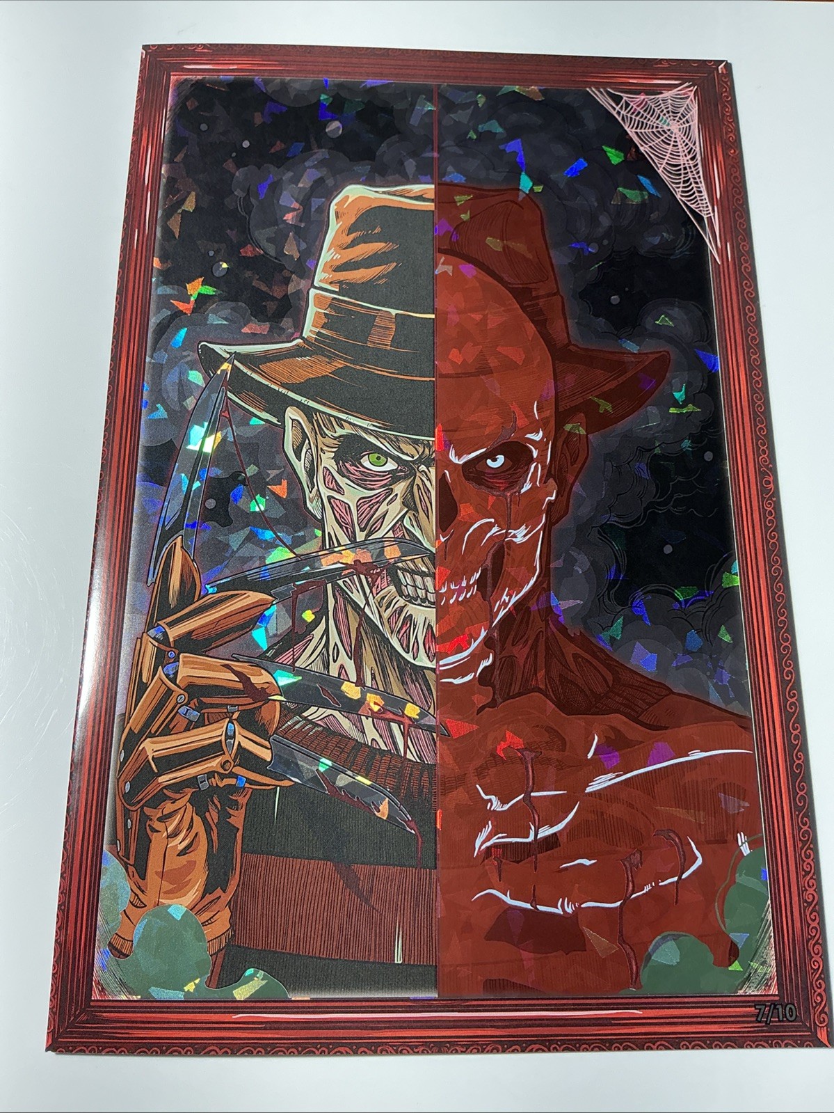 Kickstradomis NYCC 2025 9.4 NM Artbook Freddy Krueger 7/10 Cracked Ice Foil Ltd.