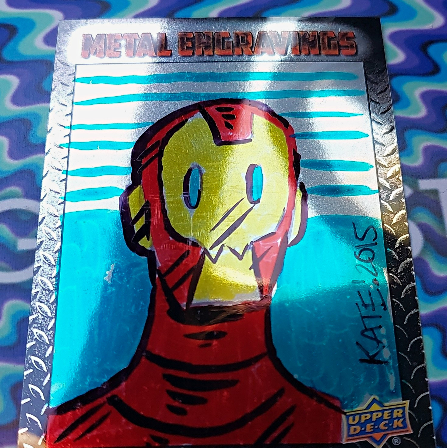 Upper Deck Marvel Vibranium Metal Engravings Iron Man 1/1 Sketch Auto 2015