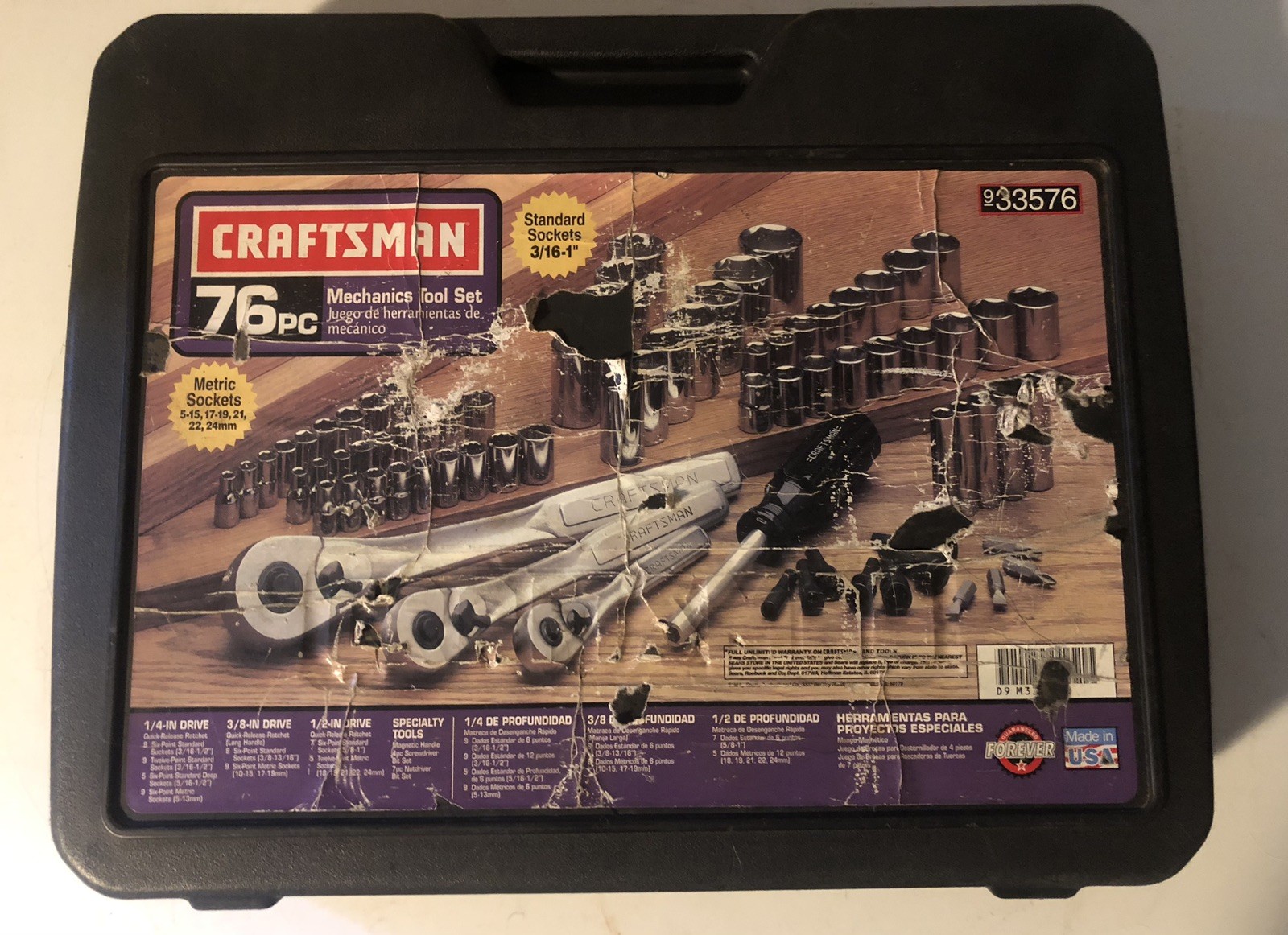 Craftsman 933576 76pc Mechanics Tool Set USA Made 