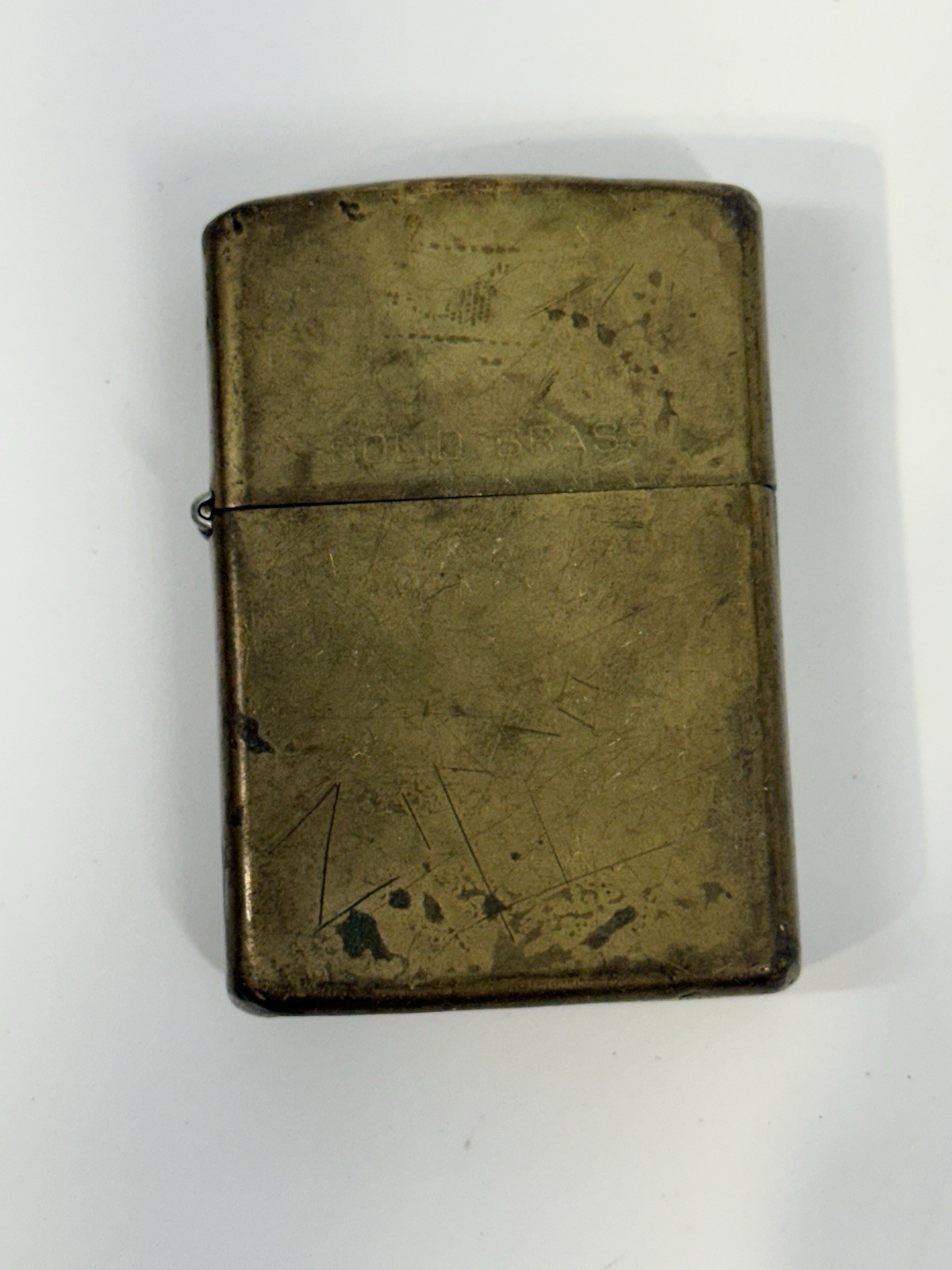 Vintage 1992 Zippo Solid Brass Lighter Patina Finish Bradford PA USA Untested