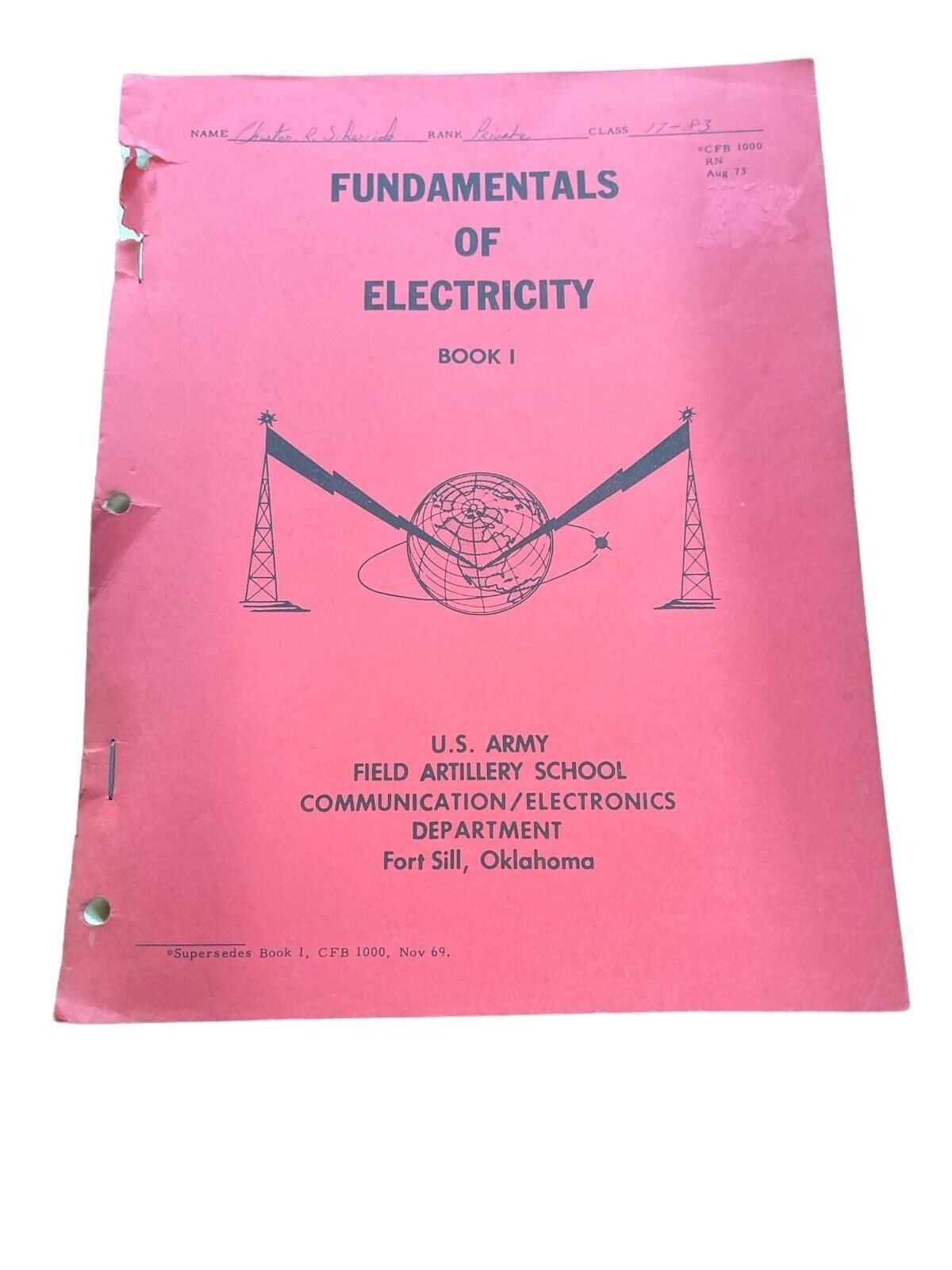 Fundamentals of Electricity 1973 C F B 1000 Army Artillery School Training Vinta Fundamentals of Electricity 1973 C F B 1000 Army Artillery School Training Vinta