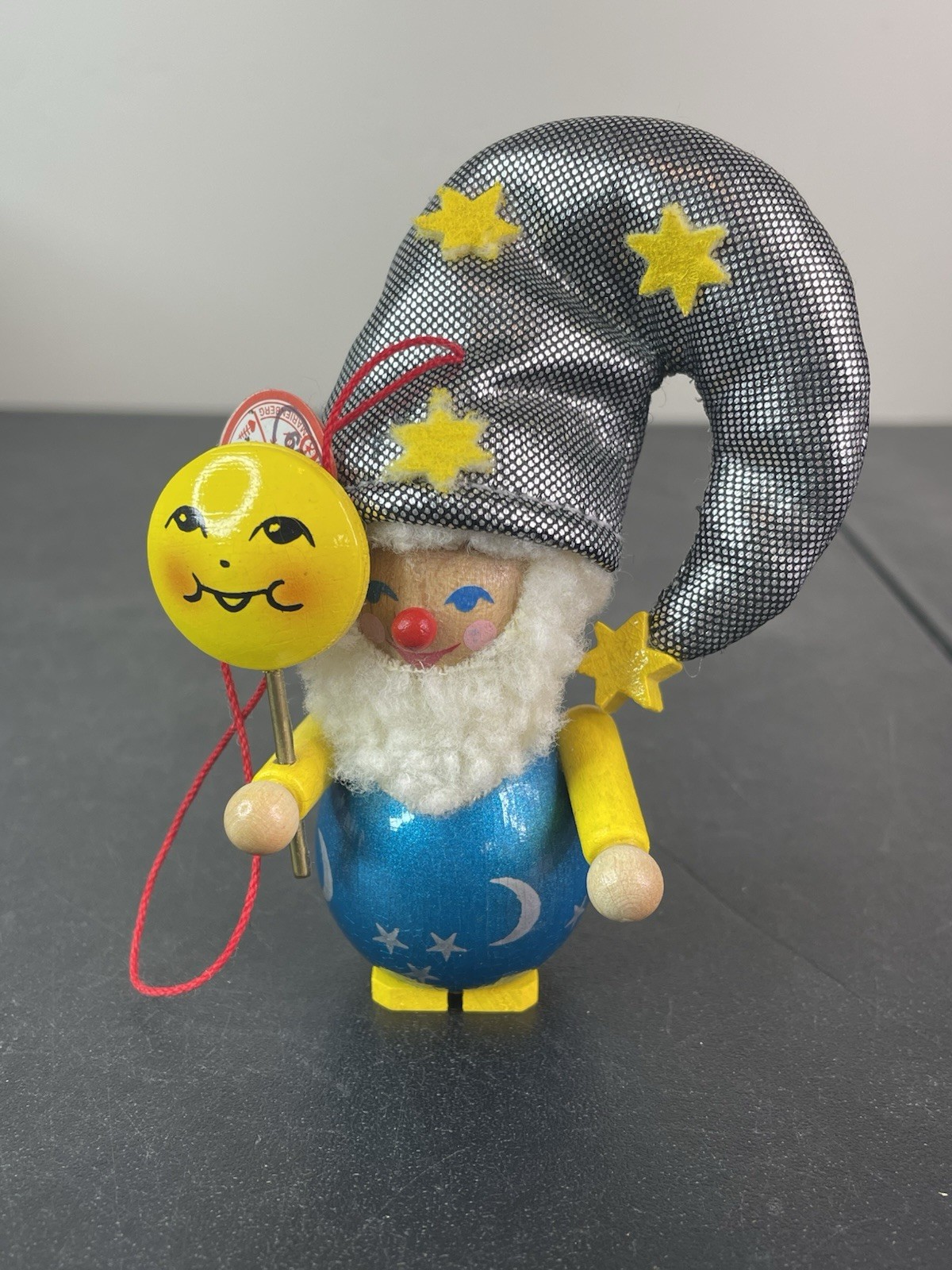 Vintage Steinbach Sun Moon Stars Wizard W/ Tag Christmas Ornament Celestial Wood