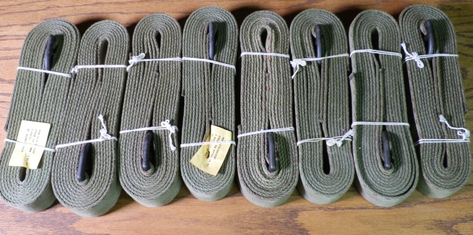 8 Vietnam Era 15FT CARGO Webbing Tie Down STRAP NOS FSN 1670-360-0540 8 Vietnam Era 15FT CARGO Webbing Tie Down STRAP NOS FSN 1670-360-0540
