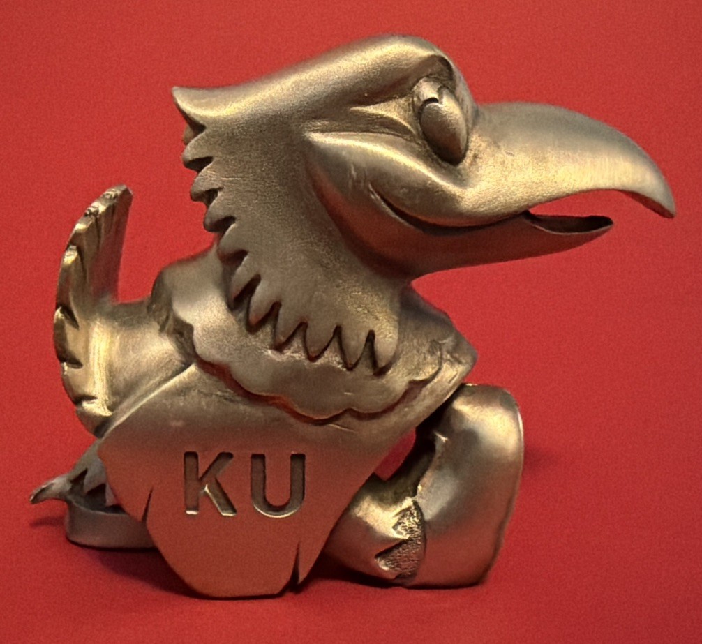 Kansas University KU Jayhawk Paperweight Collectible Cast Metal Figure Bird KS Kansas University KU Jayhawk Paperweight Collectible Cast Metal Figure Bird KS