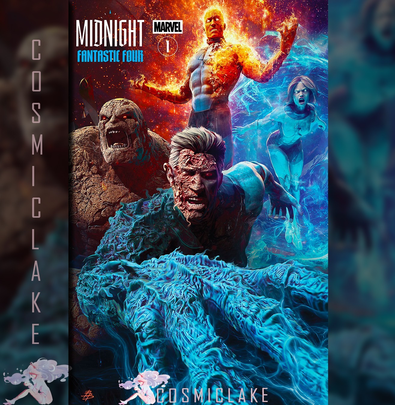 Midnight Fantastic Four #1 Barends Exclusive Variant Ltd 1000 Presale 10/7☆