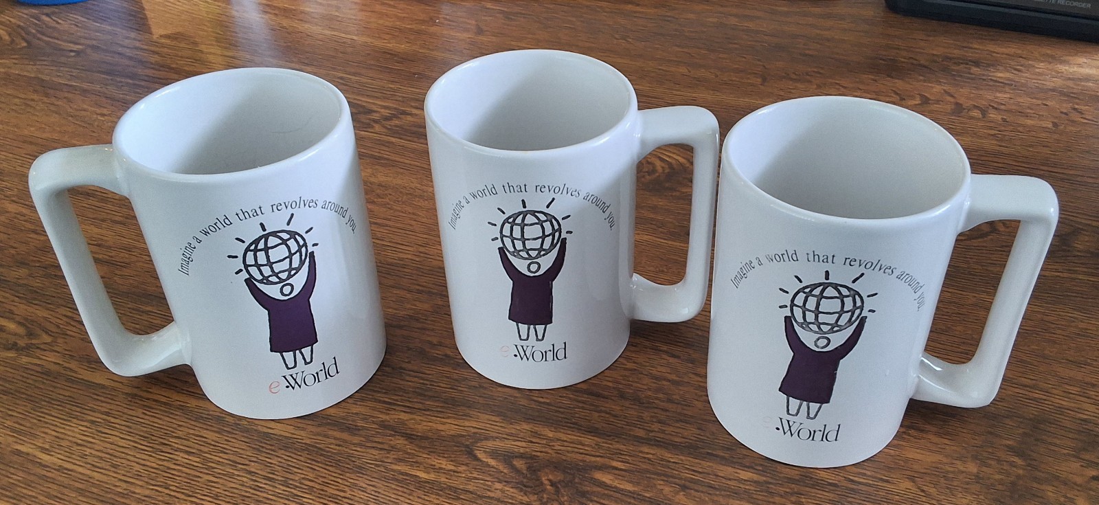 3 Apple eWorld Coffee Mugs - Very Rare