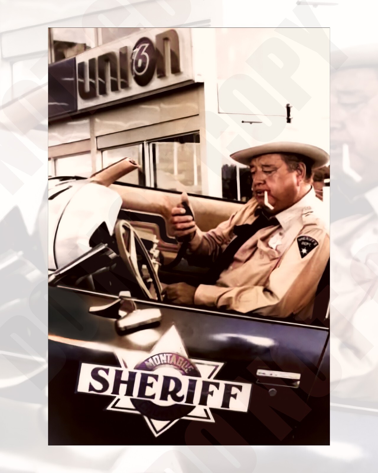 Jackie Gleason Smokie & The Bandit With Broken Cig In His Mouth On CB 8x10 Photo