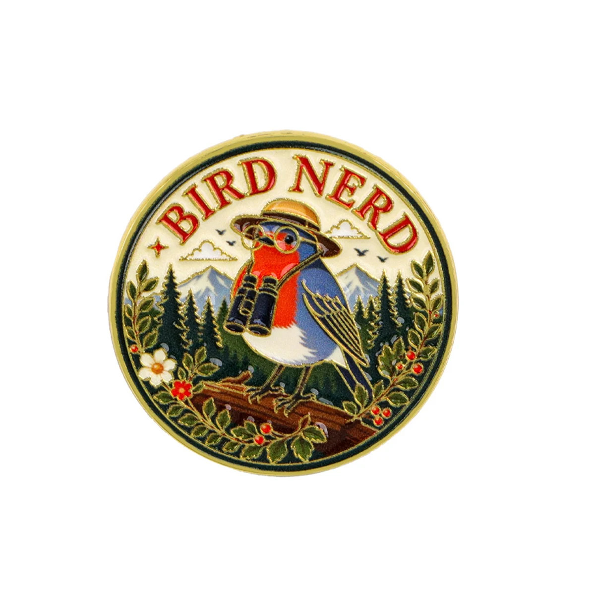 BIRD NERD Enamel Pin Bird Enthusiast Brooch Lapel Pins Badge on Backpack