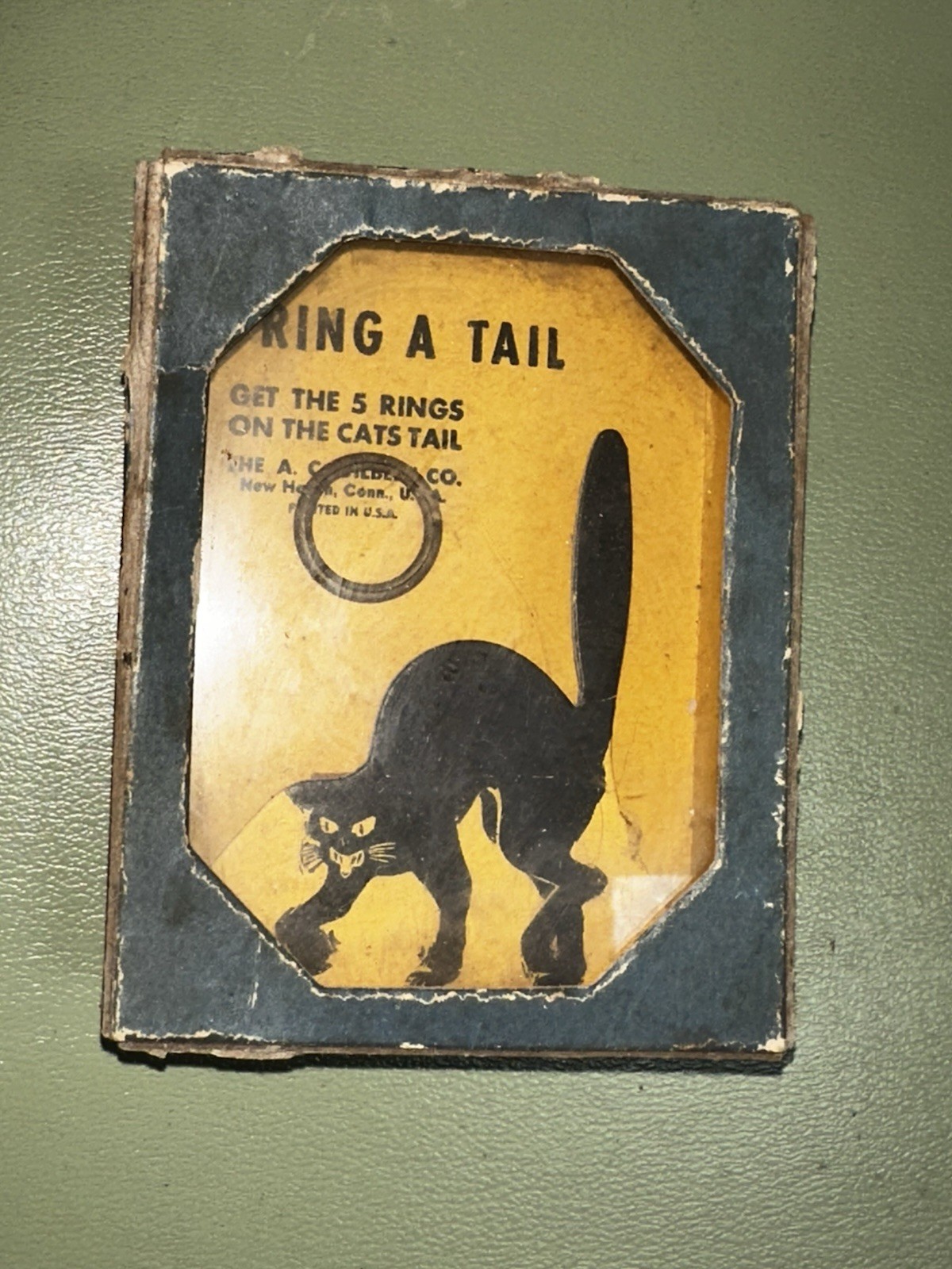 Vintage AC Gilbert Ring A Tail Halloween Black Cat Dexterity Puzzle Game Cool