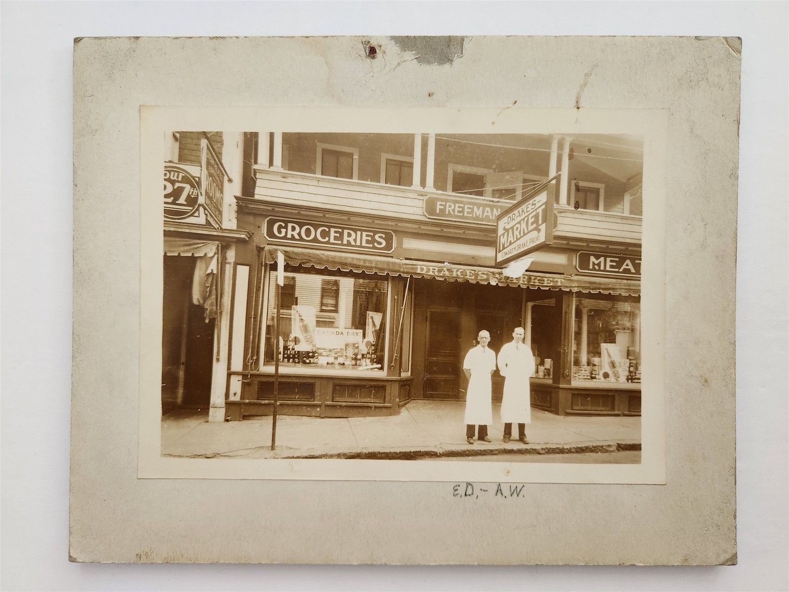 1932 vintage PHOTO onset ma DRAKES MARKET grocery EDWARD DRAKE AUSTIN WALKER