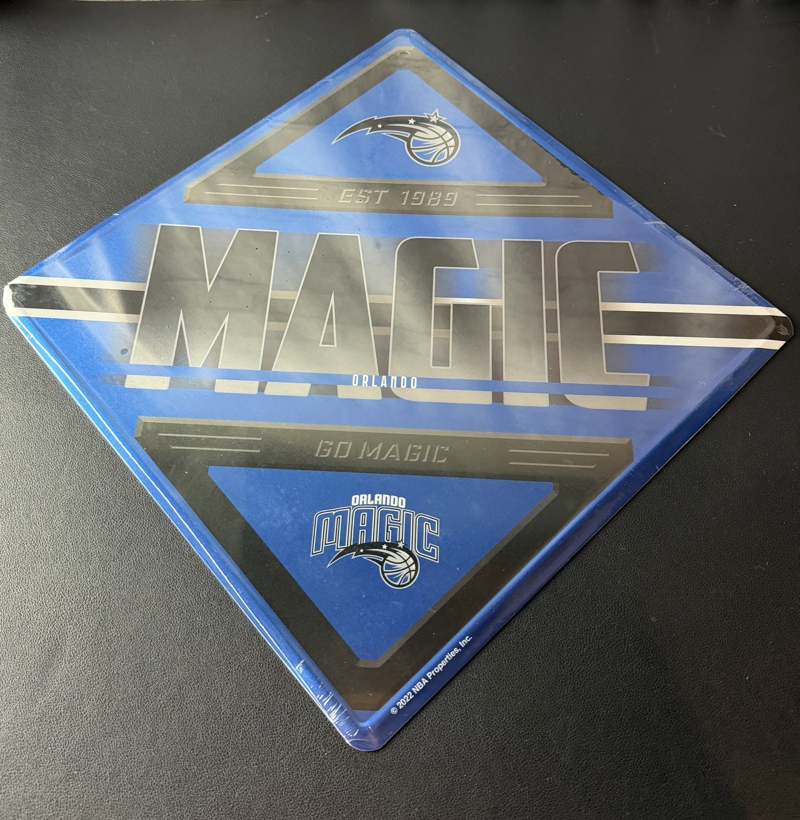 Rico Basketball NBA Orlando Magic Metal Wall Sign Diamond Shaped 16.5” Rico Basketball NBA Orlando Magic Metal Wall Sign Diamond Shaped 16.5”