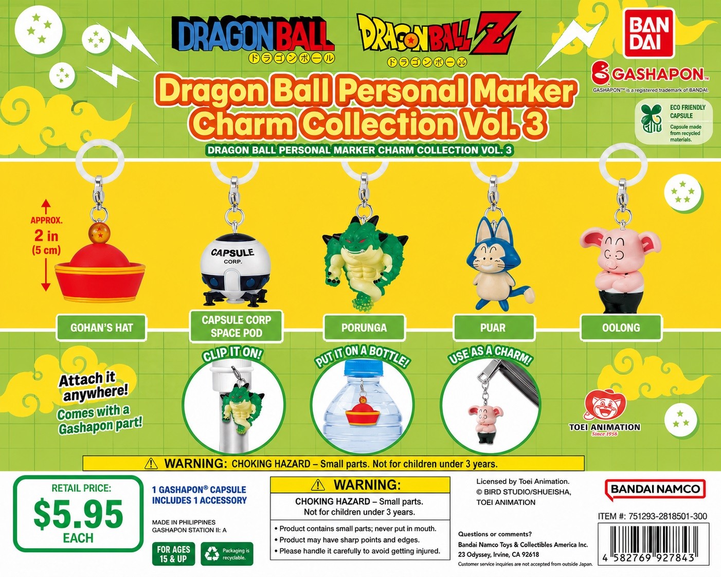 Bandai Gashapon Dragon Ball Personal Marker Charm Collection Vol. 3 Gacha Capsul