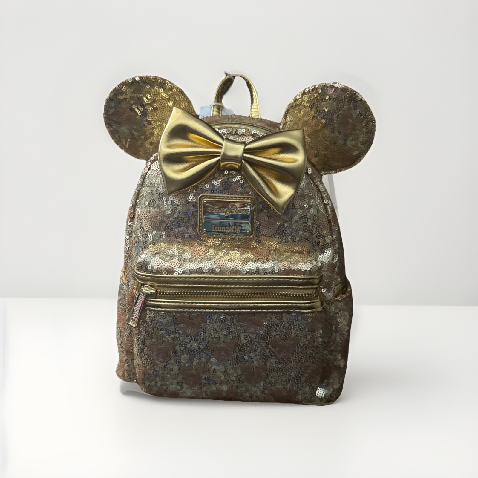 Loungefly X Disney Parks Hidden Minnie Mouse Gold Sequin Mini Backpack - NWT Loungefly X Disney Parks Hidden Minnie Mouse Gold Sequin Mini Backpack - NWT