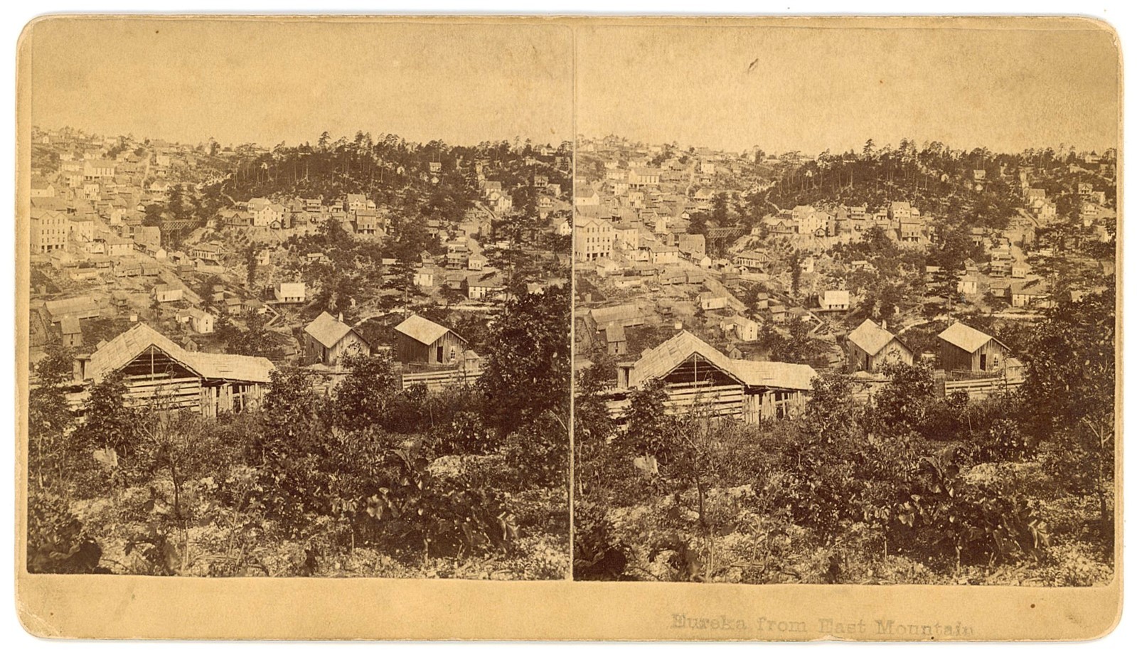 ARKANSAS STEREOVIEW - Eureka Springs - Panorama from East - Calohan Brothers