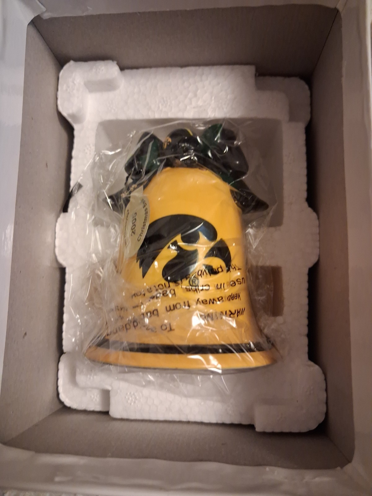 2005 Danbury Mint Iowa Hawkeye Christmas Ornament Bell 2005 Danbury Mint Iowa Hawkeye Christmas Ornament Bell
