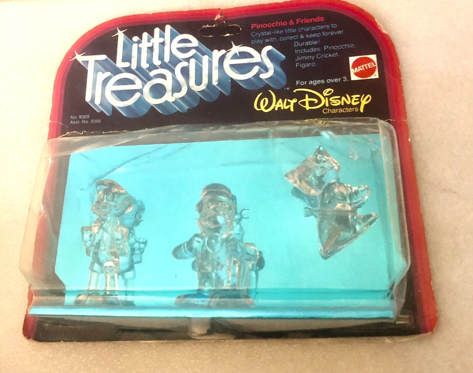 MIP Vintage WDP Disney Little Treasures Lucite Figures Jiminy Figaro Pinocchio