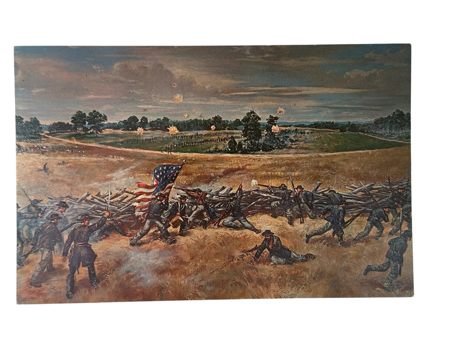 1864 CONFEDERATE ATTACK AT THE KOLB FARM SIDNEY KING MARIETTA GA Postcard