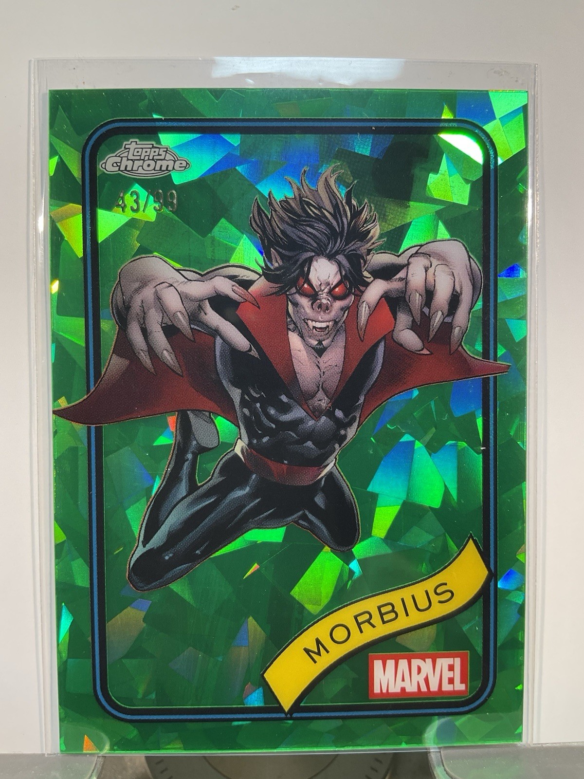 2025 Topps Chrome Green Refractor #166 Morbius /99 2025 Topps Chrome Green Refractor #166 Morbius /99
