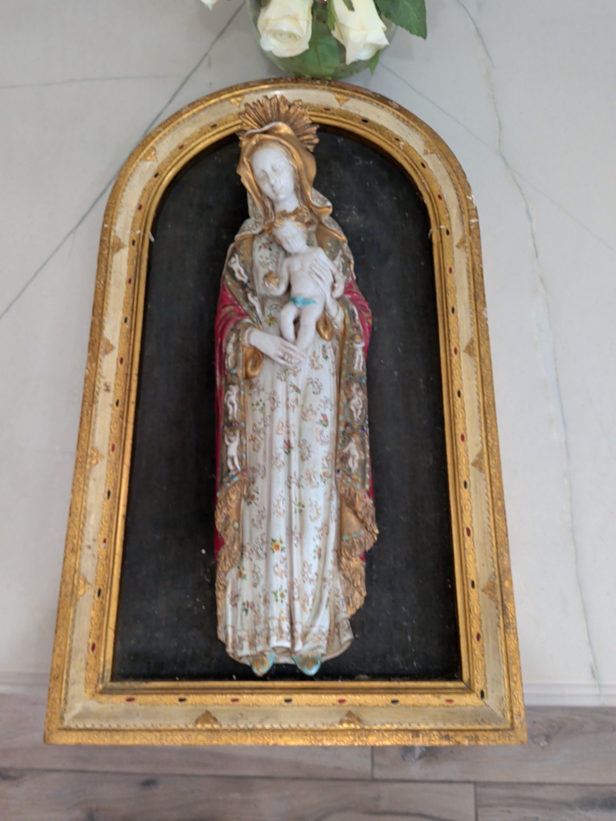 RARE 1930s Prof. E Pattarino Italian Madonna Child Wall Figurine Statue Catholic RARE 1930s Prof. E Pattarino Italian Madonna Child Wall Figurine Statue Catholic