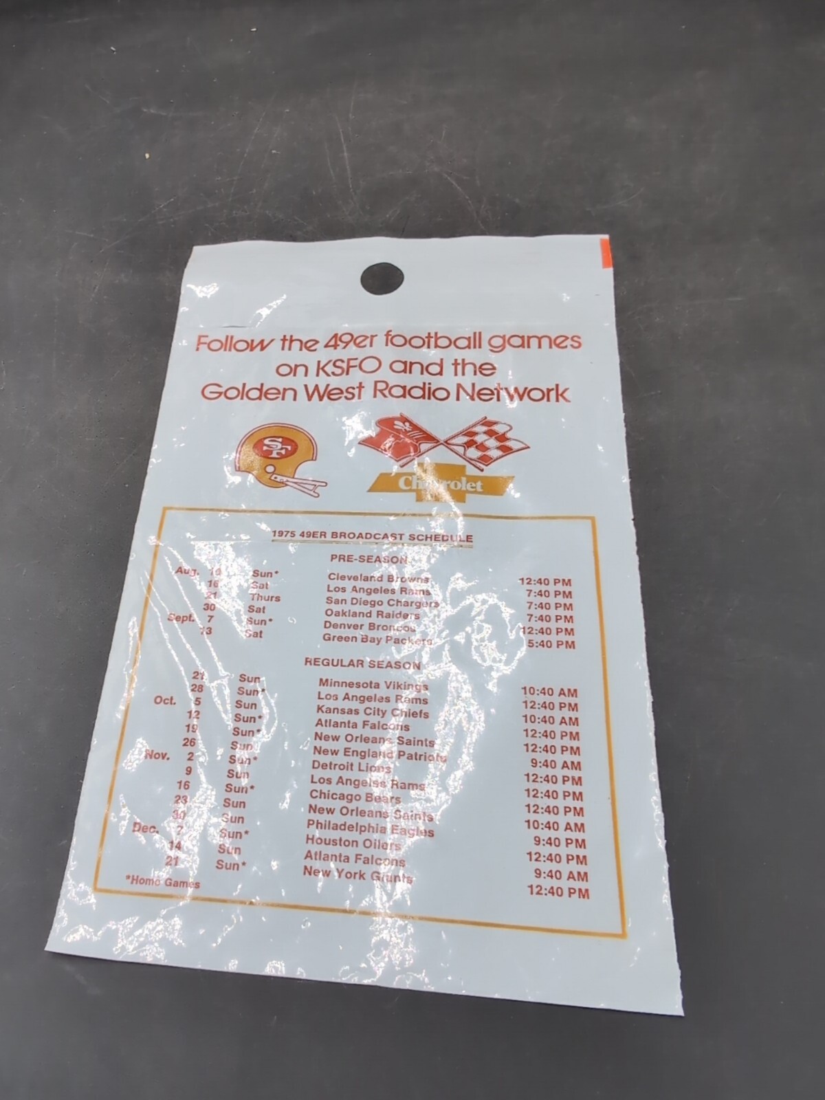 1975 Chevrolet Dealership 49ers KSFO Radio Bag