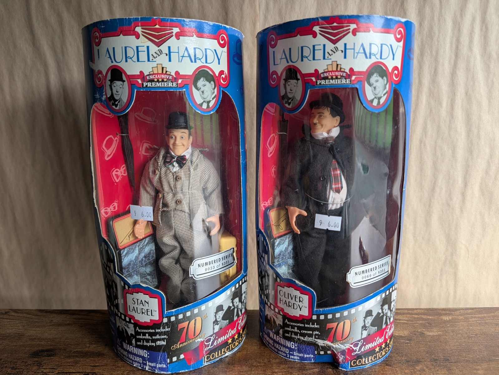 Vintage Laurel Hardy Action Figure Exclusive Premiere 70th Anniversary Numbered