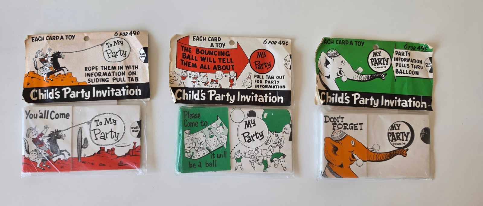 Vintage Children's Party Invitations - 3 packages