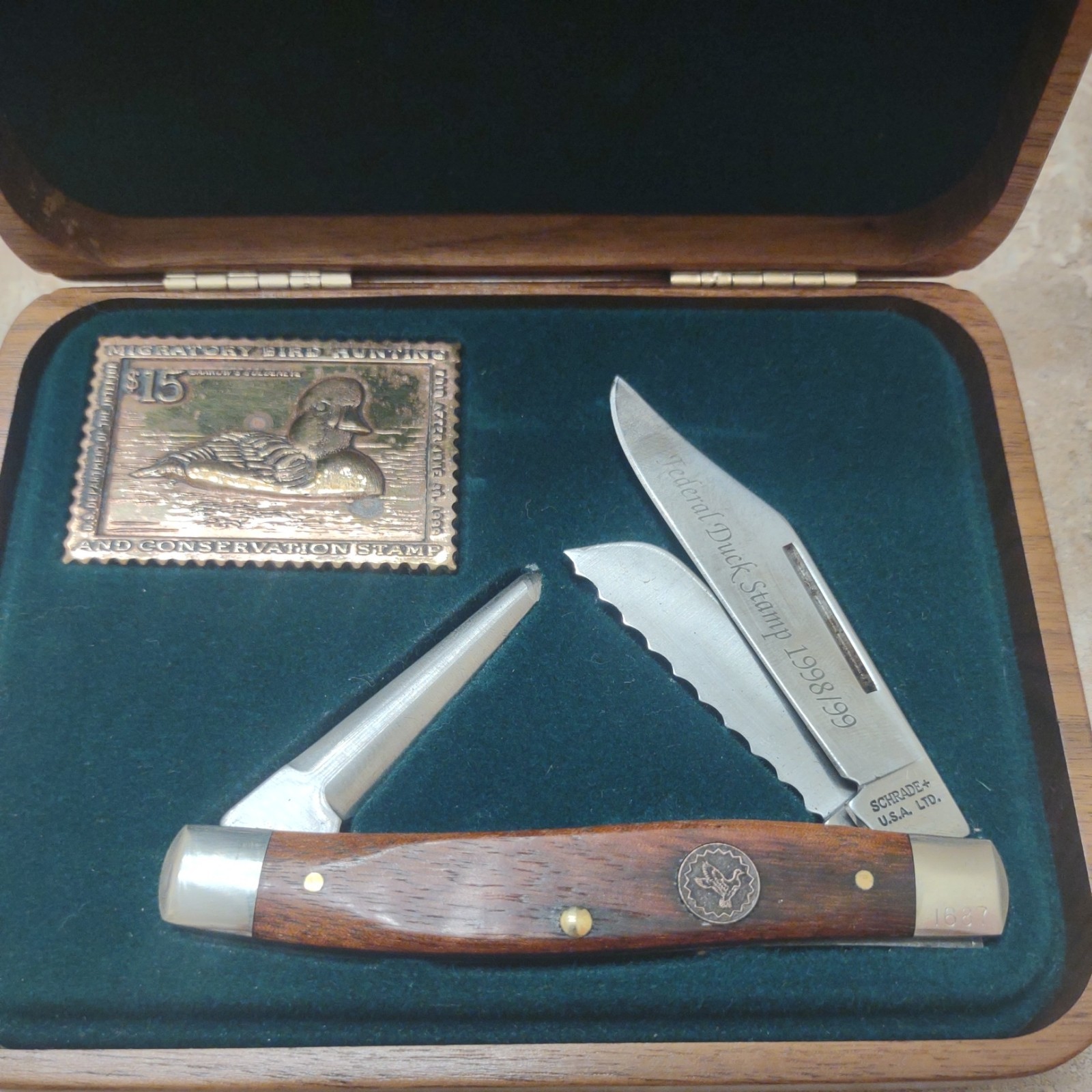 Schrade Cutlery 1998/1999 Federal Duck Stamp Commemorative Edition Knife BOX SET