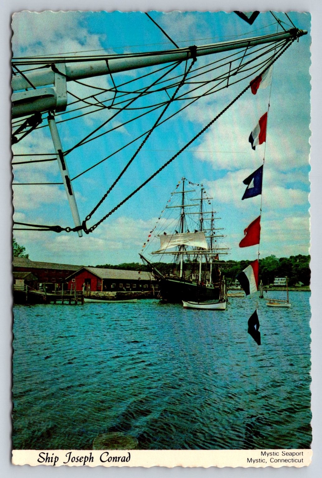 Mystic Seaport Ship Joseph Conrad Connecticut 1978 Tall Ship Postcard Mystic Seaport Ship Joseph Conrad Connecticut 1978 Tall Ship Postcard