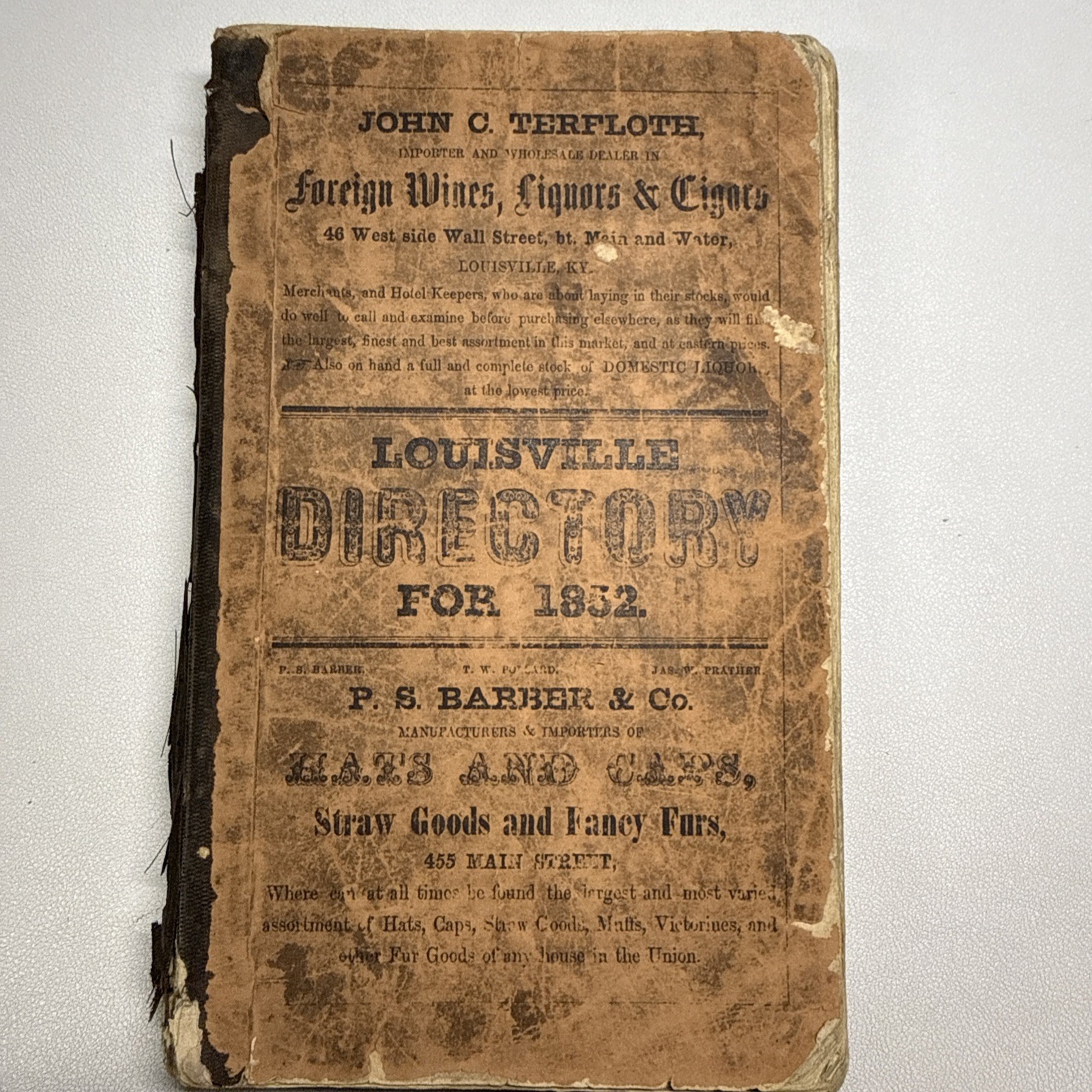 CARON'S Louisville KY DIRECTORY 1852 Book Genealogy Resource History Ads CARON'S Louisville KY DIRECTORY 1852 Book Genealogy Resource History Ads