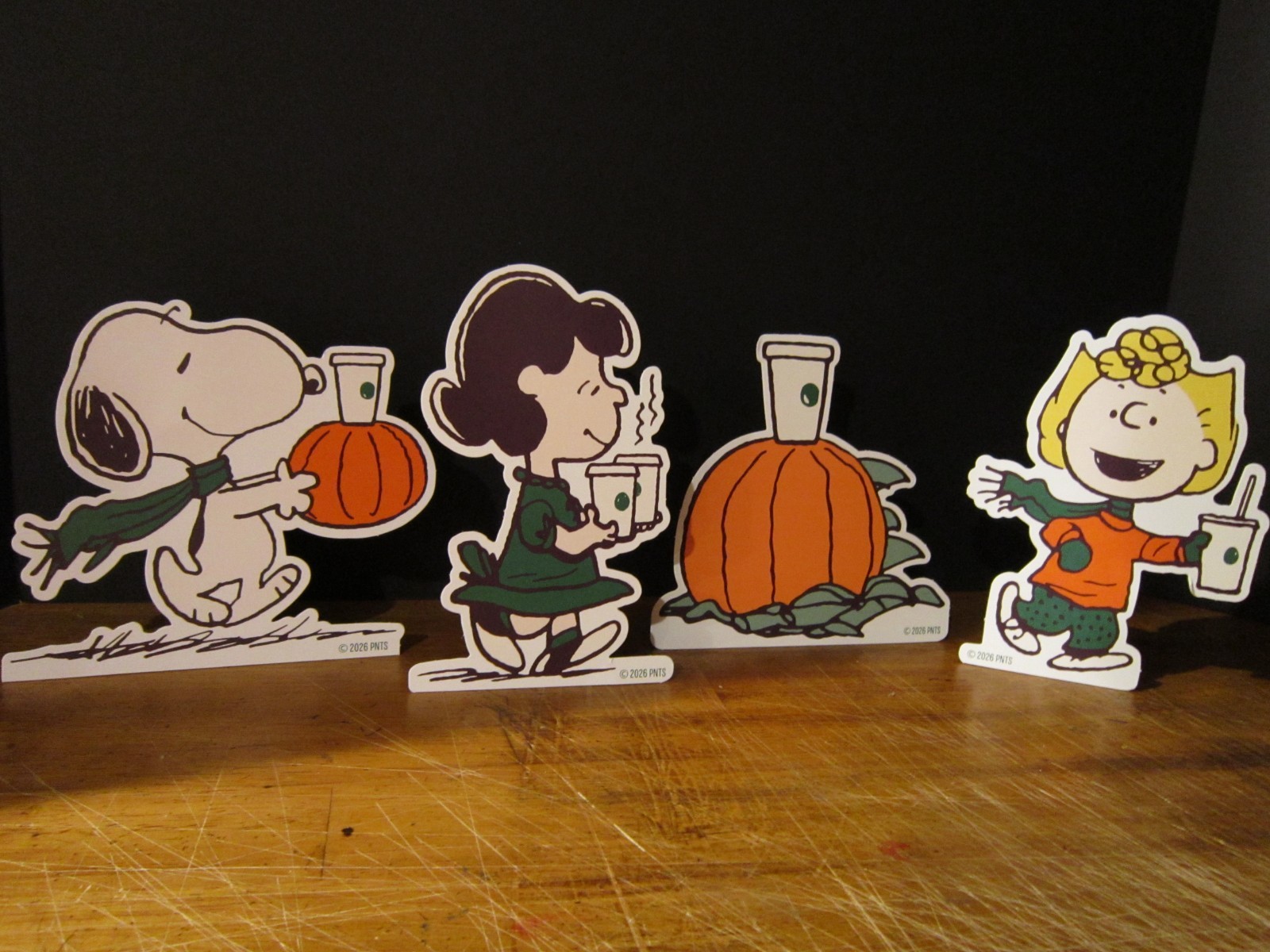 2026 Starbucks + Peanuts + Snoopy 4pc Store Display Promo Standee Set HTF 2026 Starbucks + Peanuts + Snoopy 4pc Store Display Promo Standee Set HTF