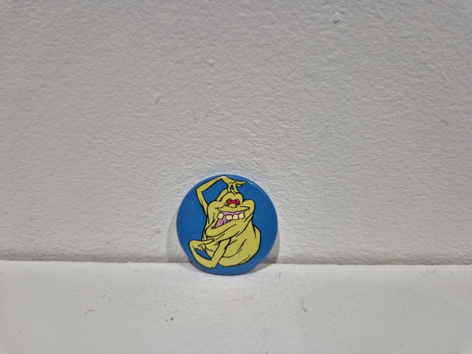 Vintage The Real Ghostbusters Slimer Pinback Button Badge 1980s Retro Cartoon 