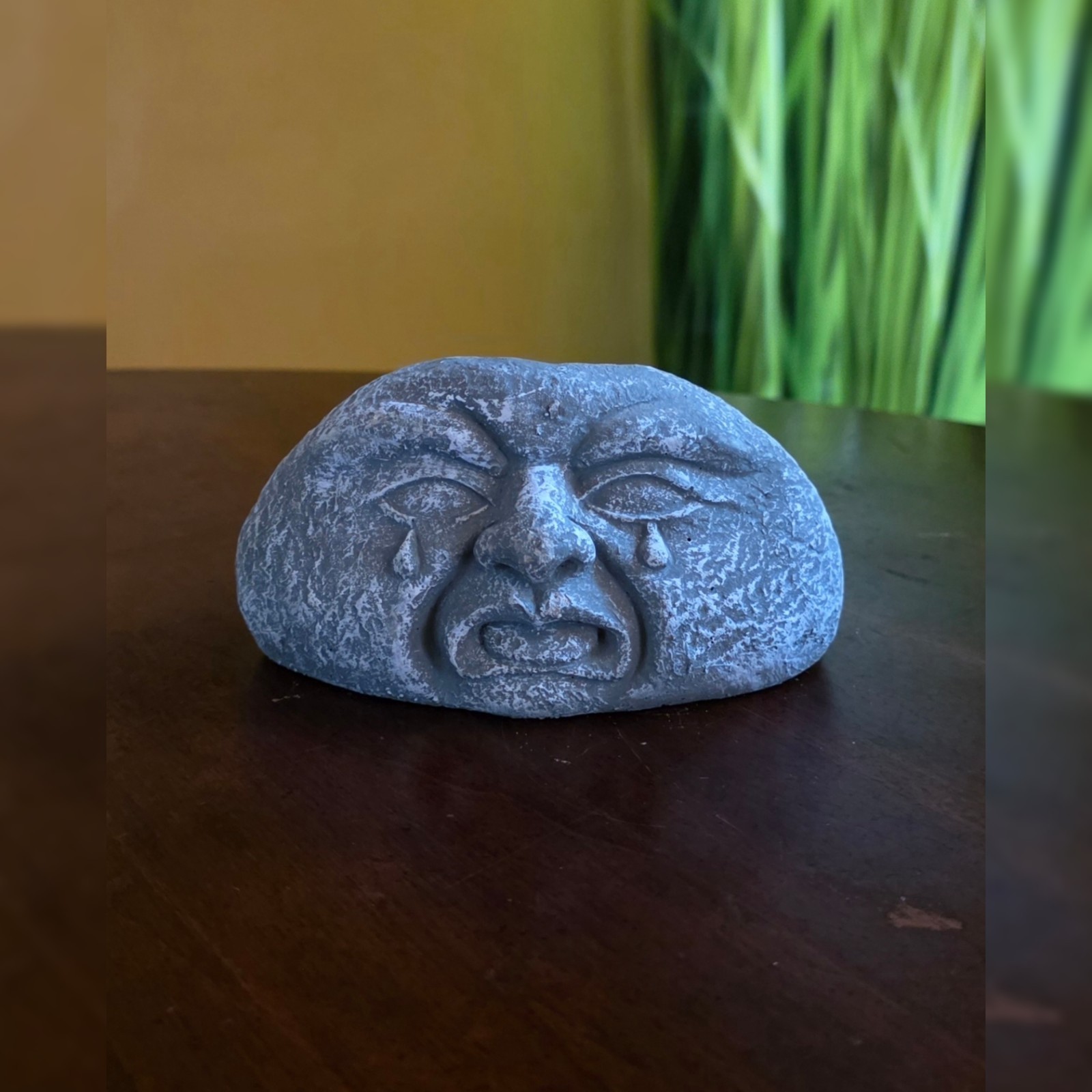 Vintage Face Garden Stone Candle Holder Upset Crying 5 Vintage Face Garden Stone Candle Holder Upset Crying 5