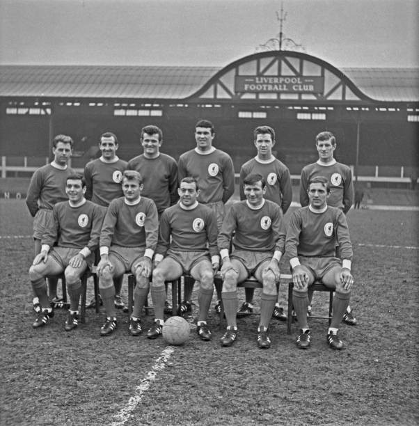 The Liverpool FC first team for the 1965-66 season pose 1960s OLD PHOTO