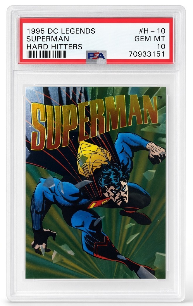 1995 DC Legends Superman Hard Hitters PSA 10 GEM MT 1995 DC Legends Superman Hard Hitters PSA 10 GEM MT