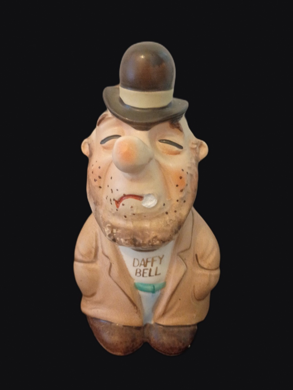 Kreiss Psycho Ceramics Daffy Bell Vintage Hobo Figurine Bell Japan Bowler Hat
