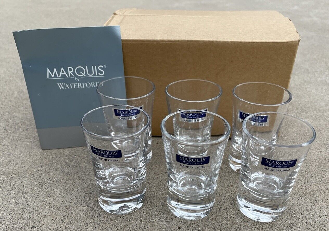 New Waterford Marquis Vintage 3” Shot Glasses Set of 6 NWT