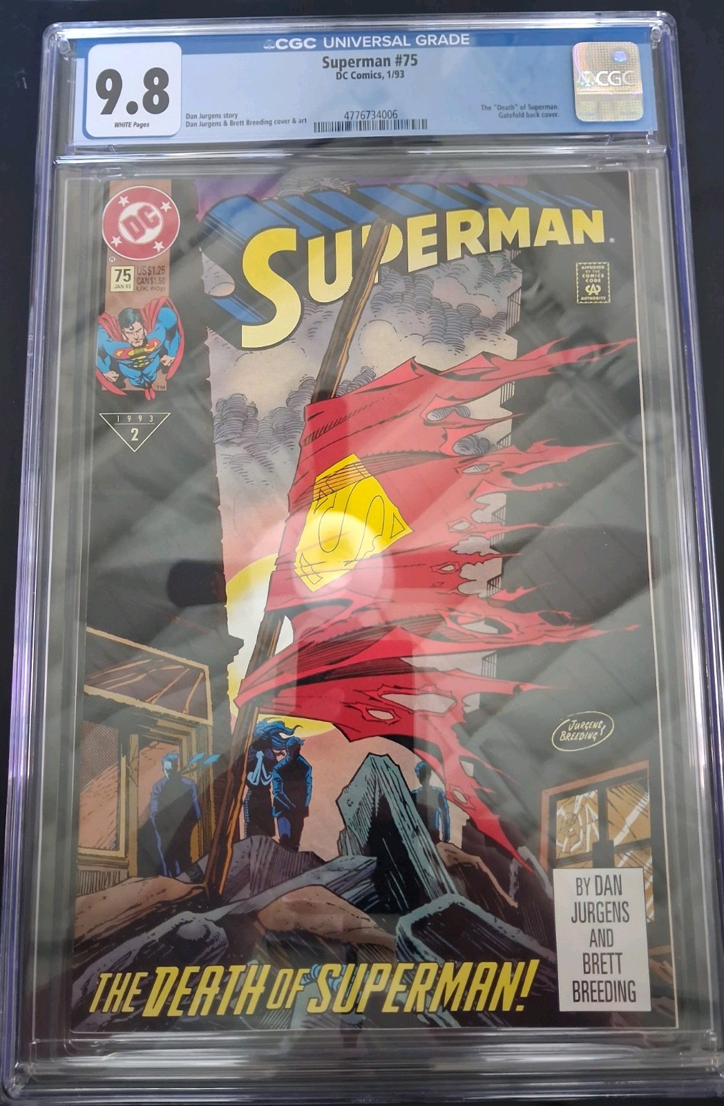 DC Superman 75 1993 CGC 9.8 White Pages Death of Superman