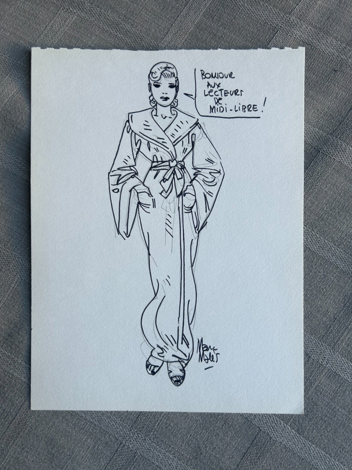 ORIGINAL DRAWING MALÈS FOR NOON FREE 18 x 24 cm MINT CONDITION