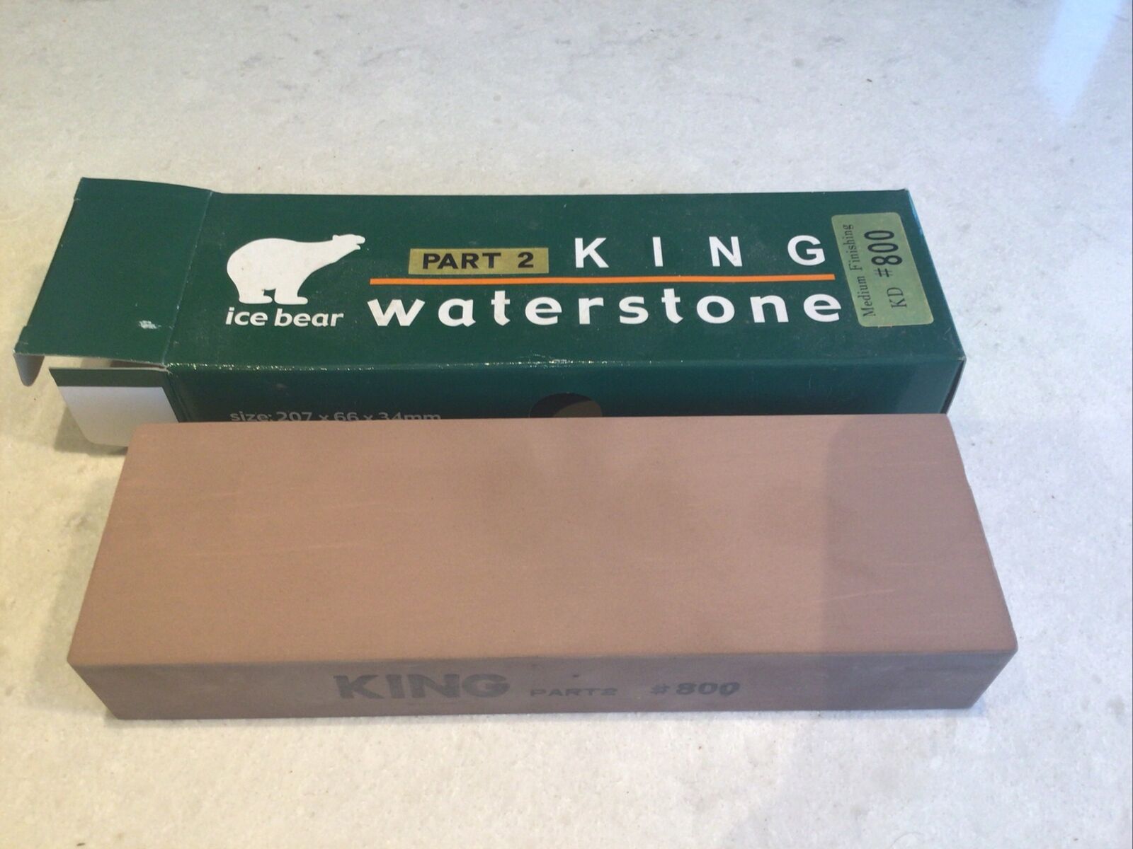 Japanese waterstone whetstone knife sharpener King KD #800 Large Big ICE BEAR