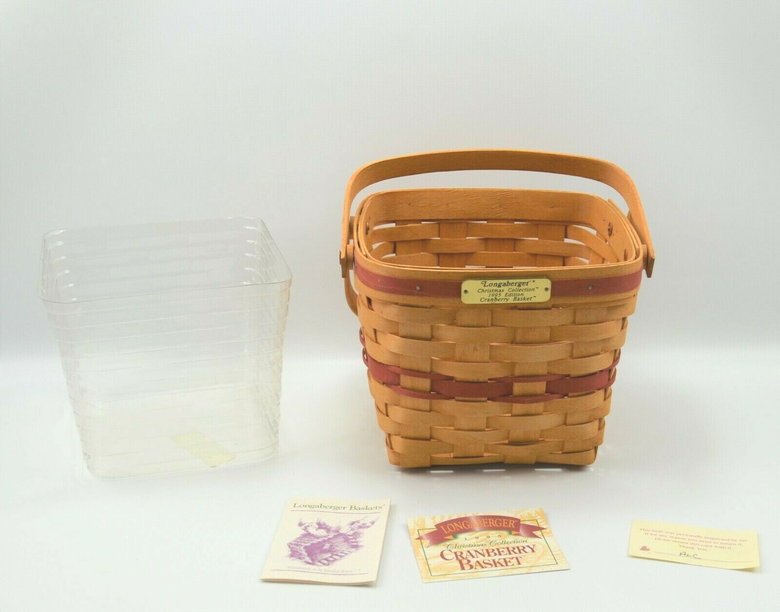 Vintage 1995 Longaberger Cranberry Basket Swivel Handles 8.5 Vintage 1995 Longaberger Cranberry Basket Swivel Handles 8.5