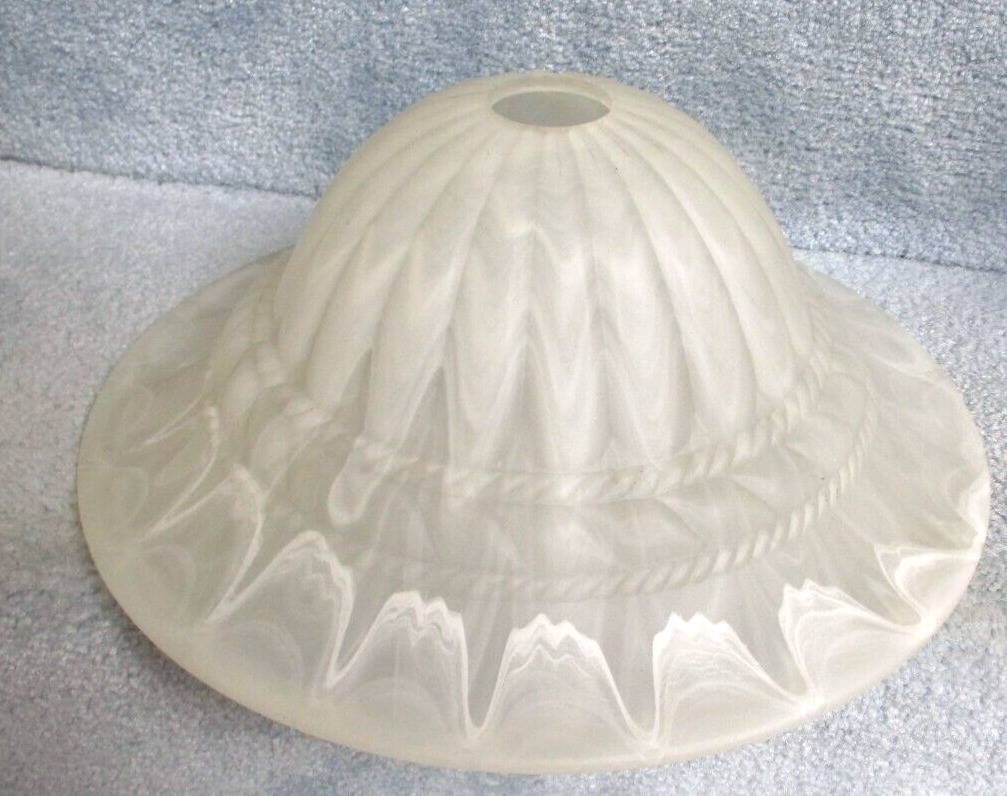 Vintage Torchiere Style Glass Lamp Shade Frosted & Swirled 14\