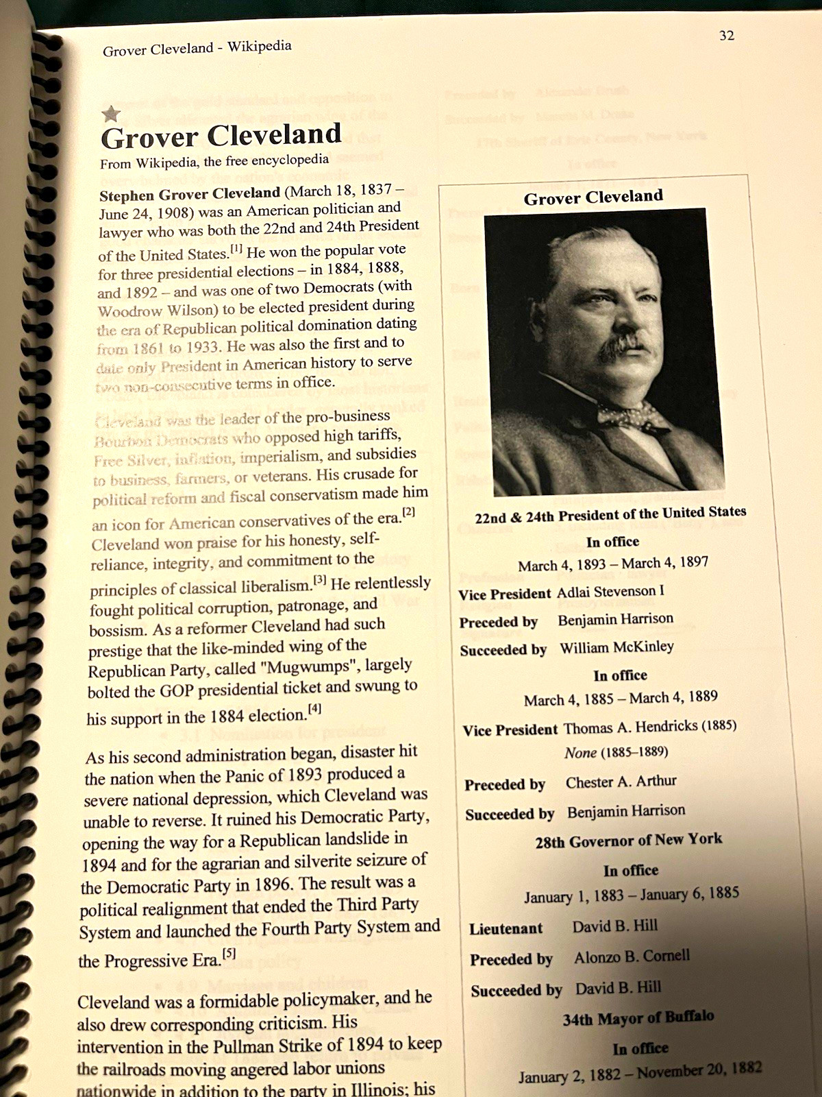 President Grover Cleveland & Wife Frances Stevenson Events Diary 350 Signers LOA President Grover Cleveland & Wife Frances Stevenson Events Diary 350 Signers LOA