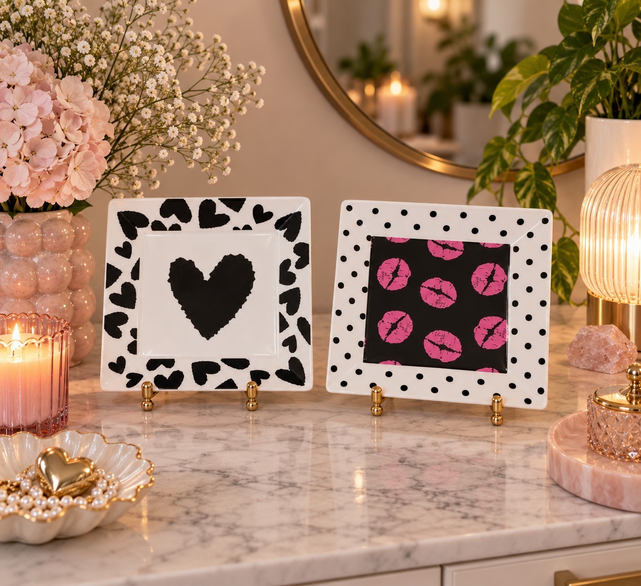Set of 2 Betsey Johnson Square Decorative 7\