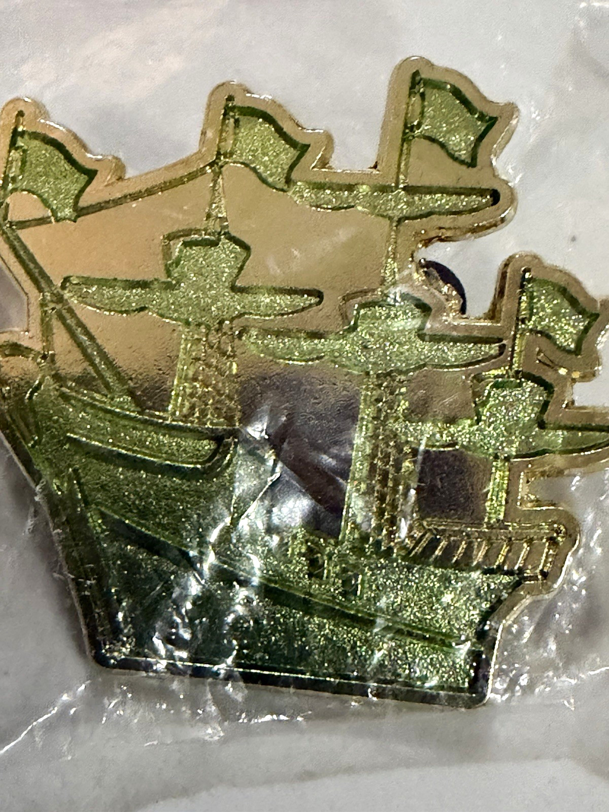 Disney Pin Shanghai Grand Opening 2016 Green Pirate Ship LE 300 Glitter SHDR